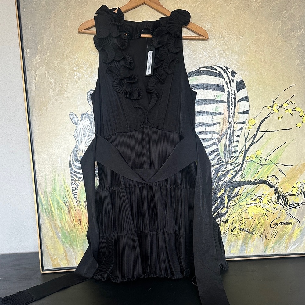 Emanuel Ungaro Black Ruffled Mini Dress